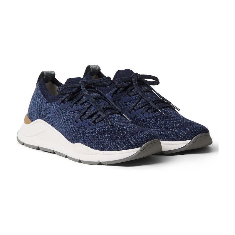 Brunello Cucinelli Kids Suede-trimmed sneakers