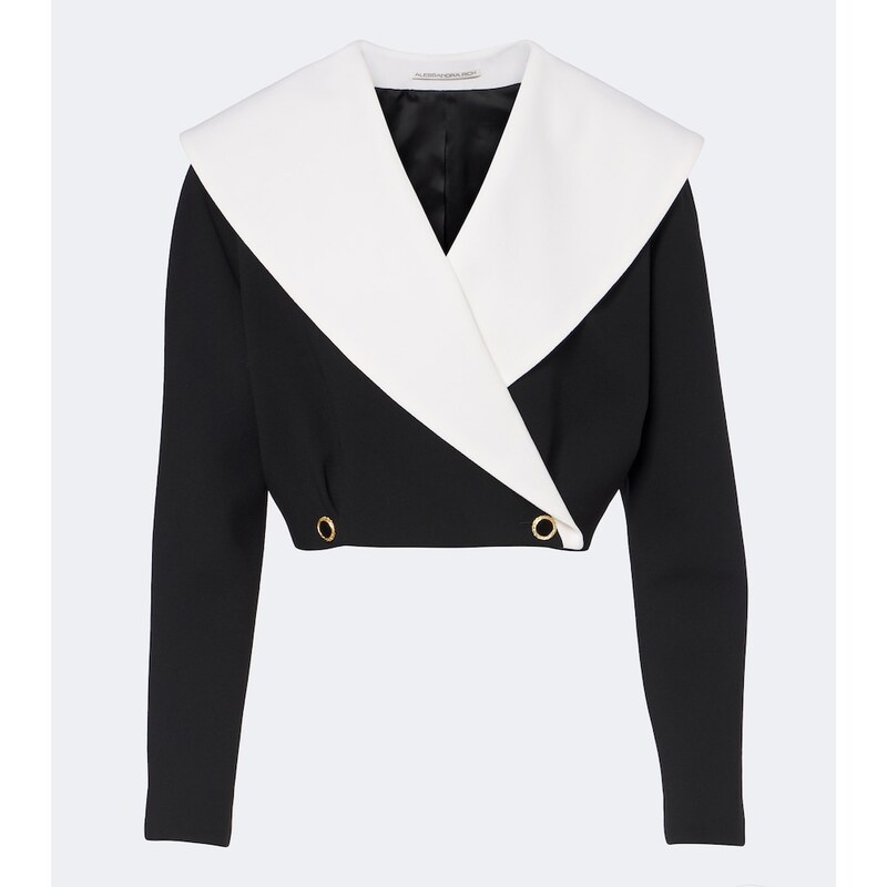Alessandra Rich Double-breasted wool-blend crÃªpe jacket