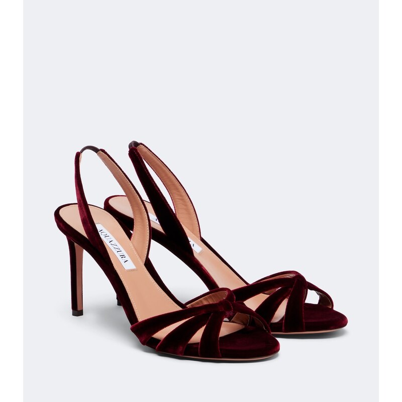 Aquazzura Tati velvet slingback sandals