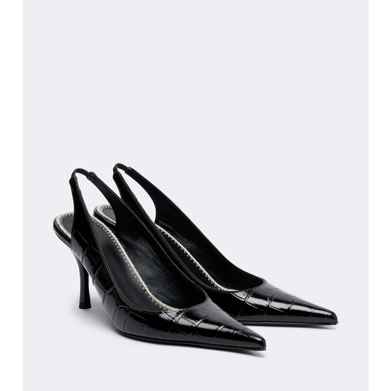 Magda Butrym Croc-effect leather slingbacks