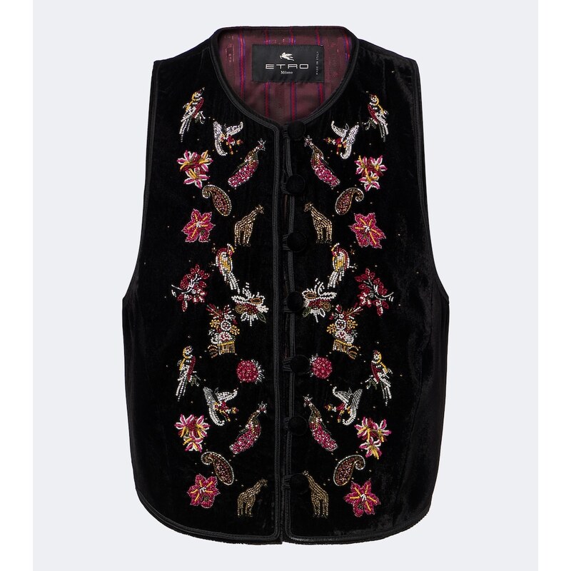 Etro Beaded velvet vest