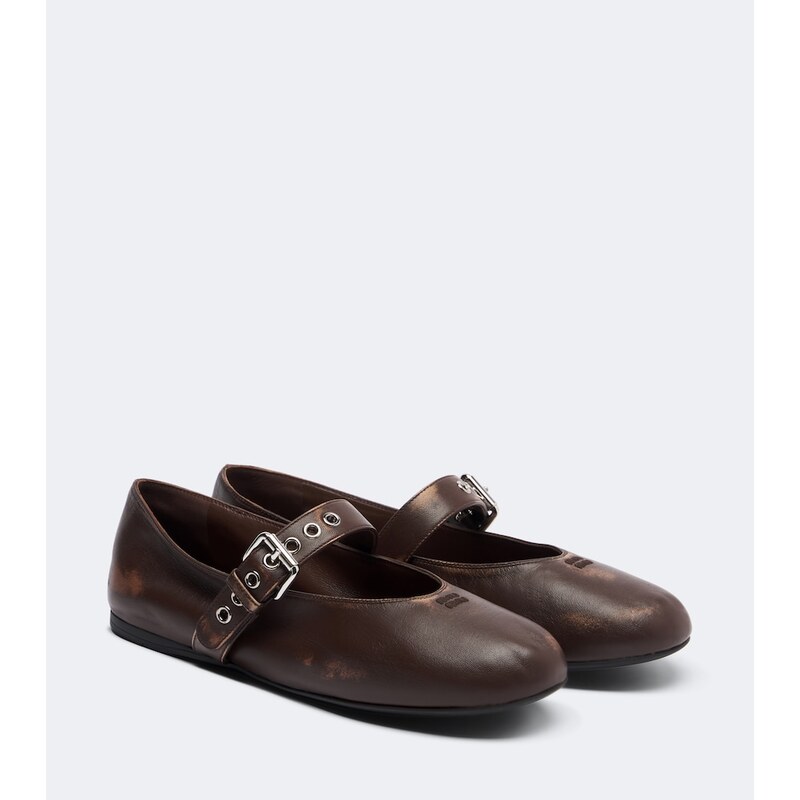Miu Miu Leather Mary Jane flats