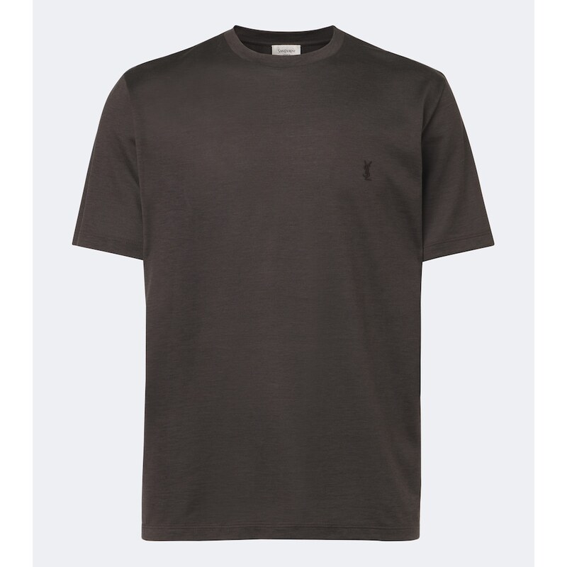 Saint Laurent Cassandre silk and cotton T-shirt