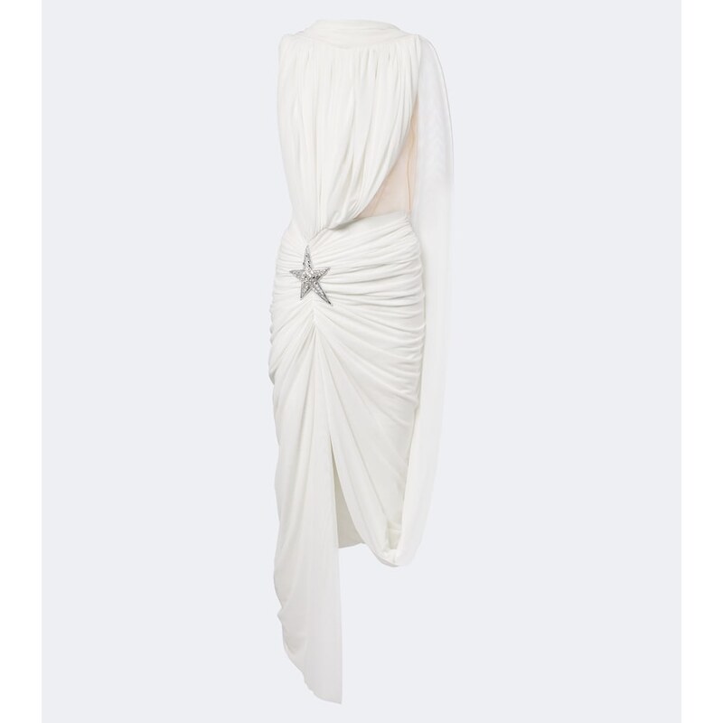David Koma Asymmetric draped embellished minidress