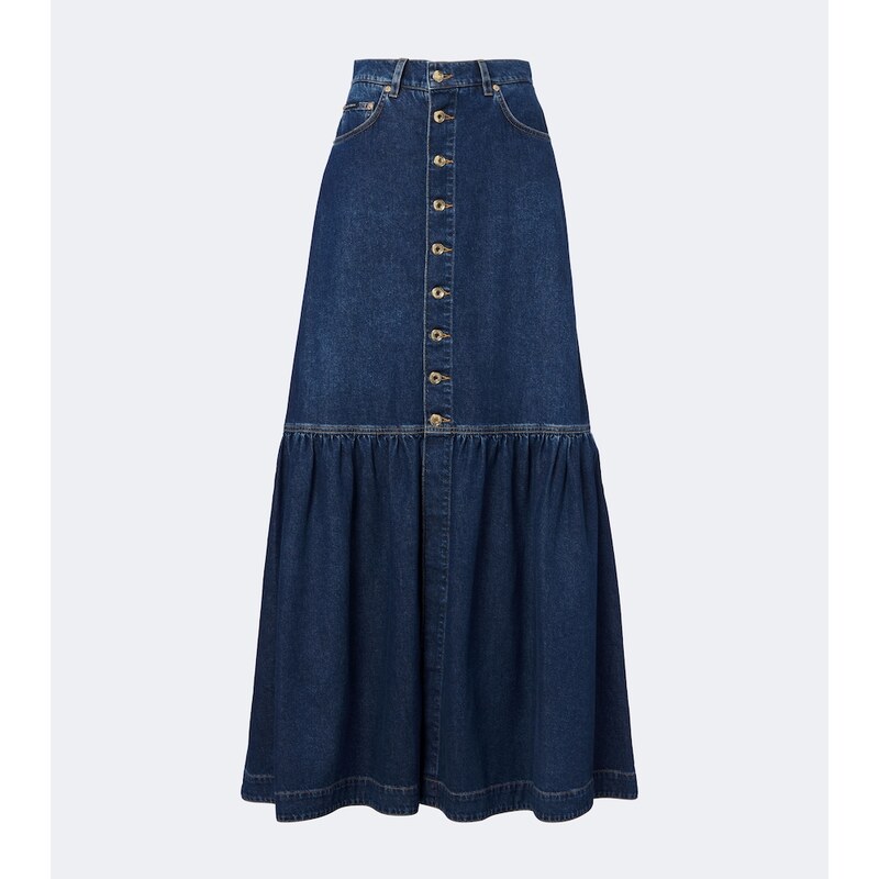 Dolce&Gabbana Denim tiered maxi skirt