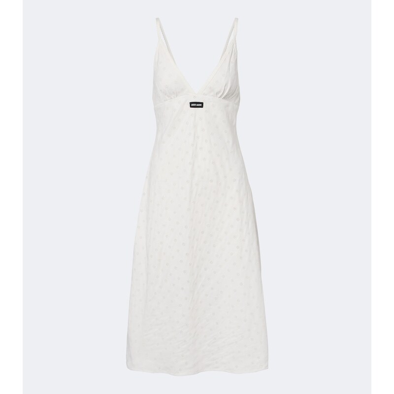 Miu Miu Broderie anglaise poplin midi dress