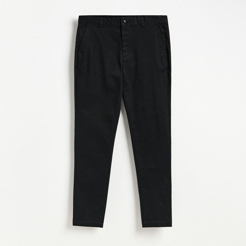 Reserved - Kalhoty skinny s vysokým podílem bavlny - černý