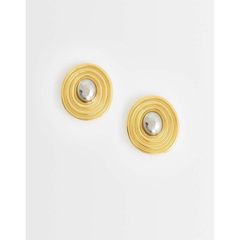 Topshop Enzo waterproof stainless steel stud earring in gold