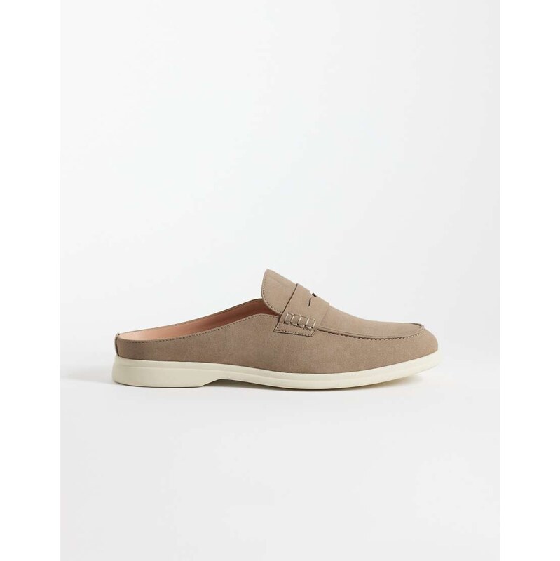 ASOS DESIGN penny mule in taupe-Neutral