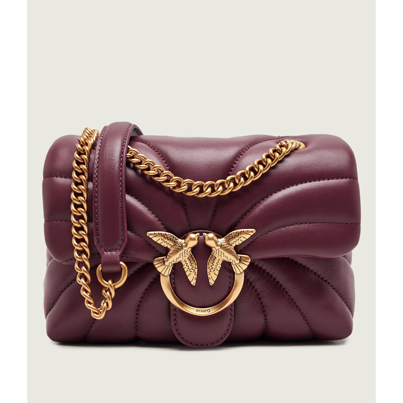 Pinko Kožená kabelka na rameno Love Puff Mini