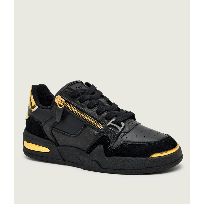 Kožené tenisky Giuseppe Zanotti GHOST v černé barvě