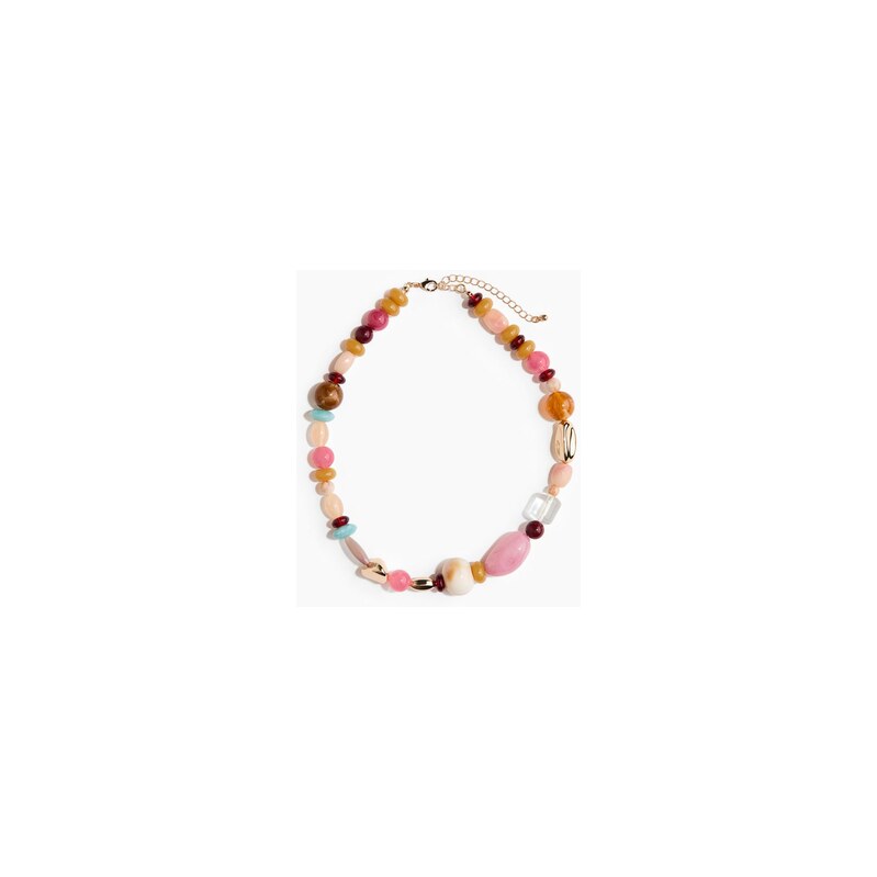 H&M - Beaded necklace - Růžová/Krémová/Zlatá