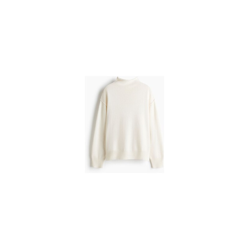 H&M - Oversized svetr z vlněné směsi - Krémová