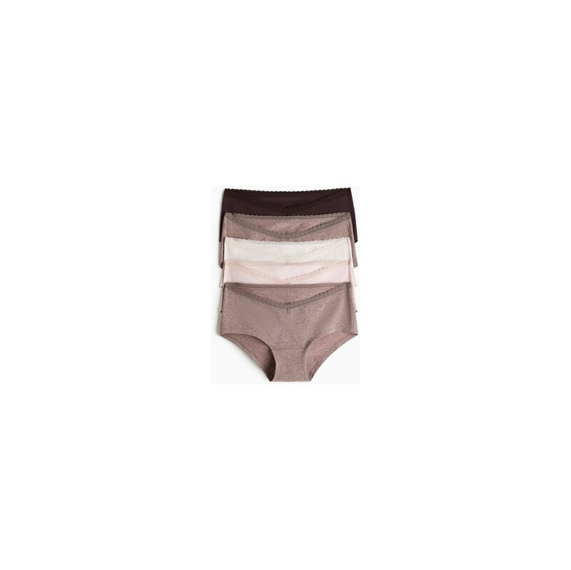 H&M - MAMA Kalhotky hipster 5 kusů - Tmavě Hnědá/Béžový Melír