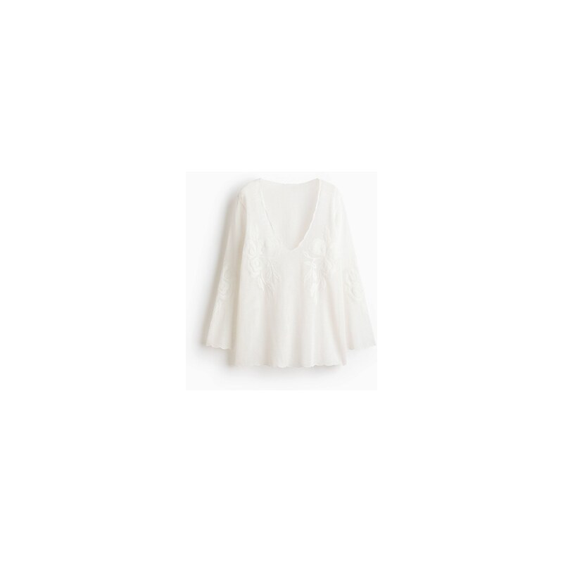 H&M - Plážové šaty zesíťované bavlny - Bílá
