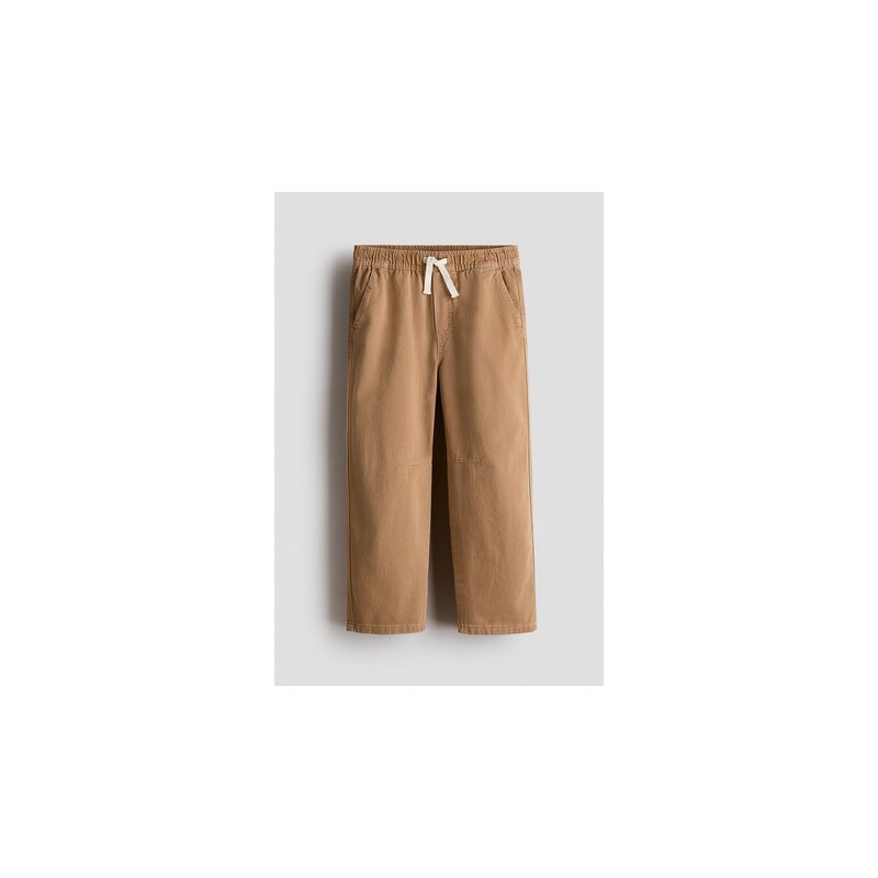 H&M - Kalhoty jogger z bavlněného kepru - Tmavě Béžová