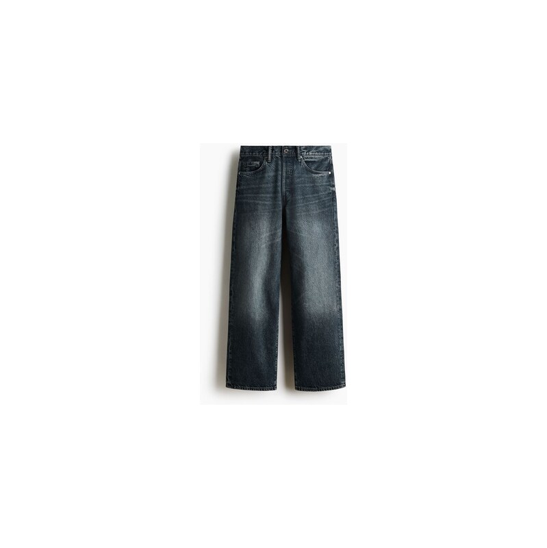 H&M - Loose Jeans - Sepraný Tmavý Denim Blue
