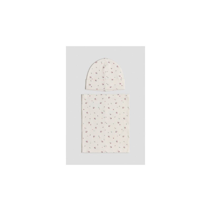 H&M - Dvoudílná žerzejová souprava - Světle Béžová/Květy