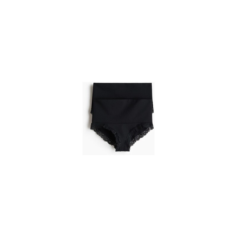 H&M - Kalhotky Medium Shape 2 kusy - Černá