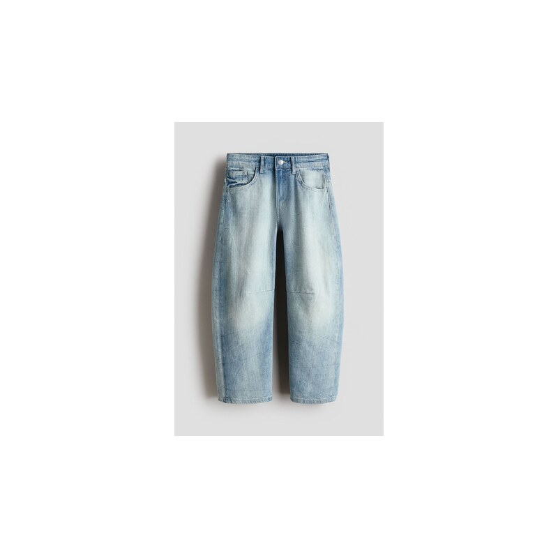 H&M - Barrel Jeans Loose Fit - Světlý Denim Blue