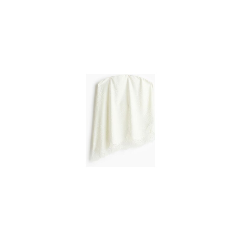 H&M - Asymmetric jacquard-jersey bandeau top - Bílá