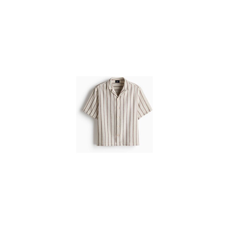 H&M - Bavlněná košiles rozhalenkou Regular Fit - Bleděmodrá