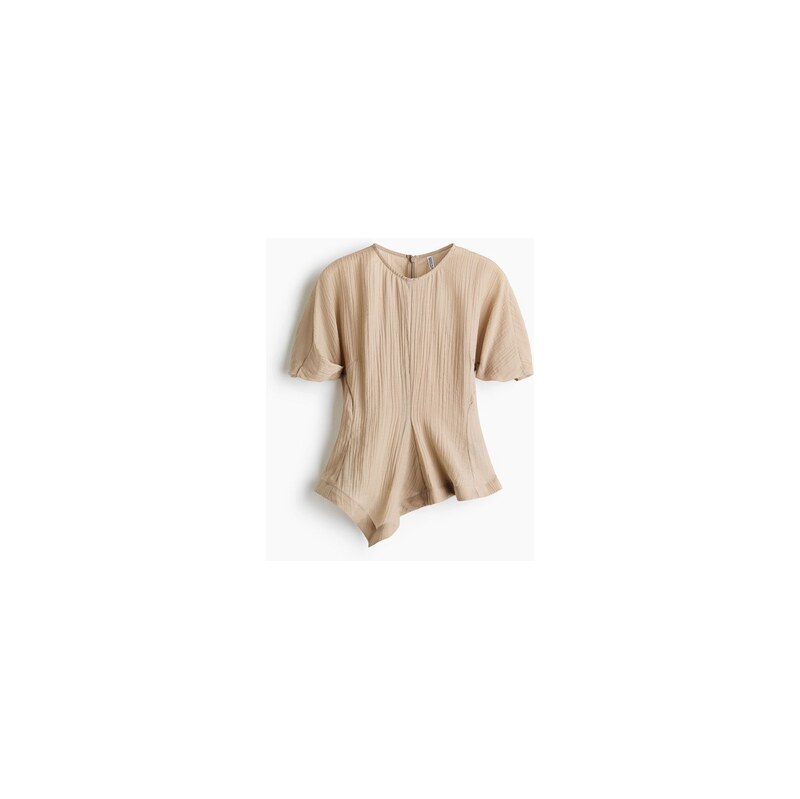 H&M - Halenka ze směsi lyocelus cípatým lemem - Světle Béžová