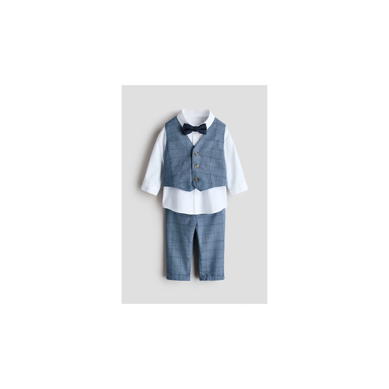 H&M - 4-piece dressy set - Modrá/Bílá