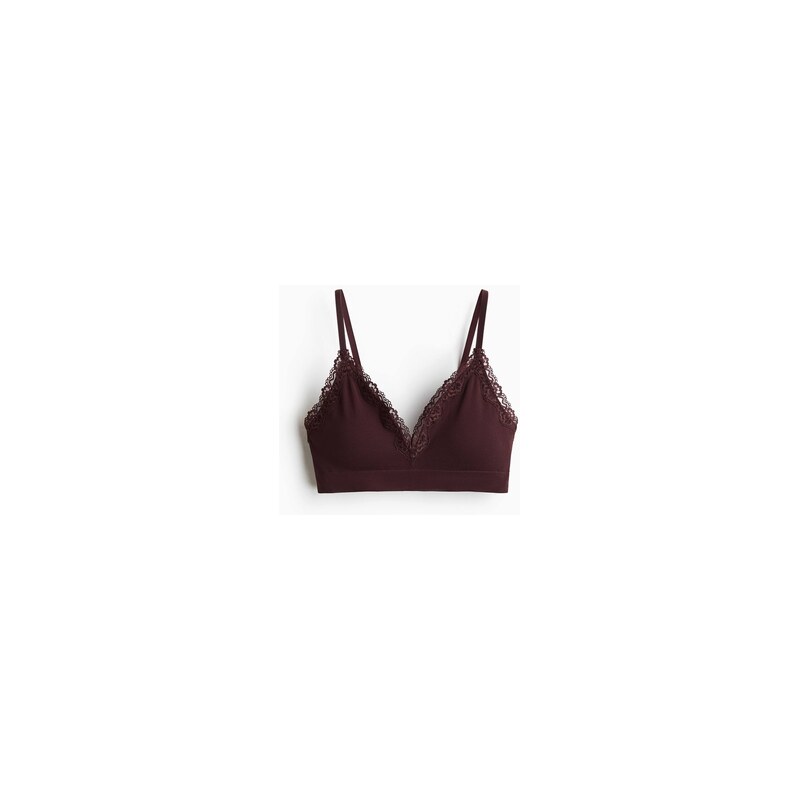 H&M - Bezešvá vyztužená podprsenka - Tmavě Hnědá