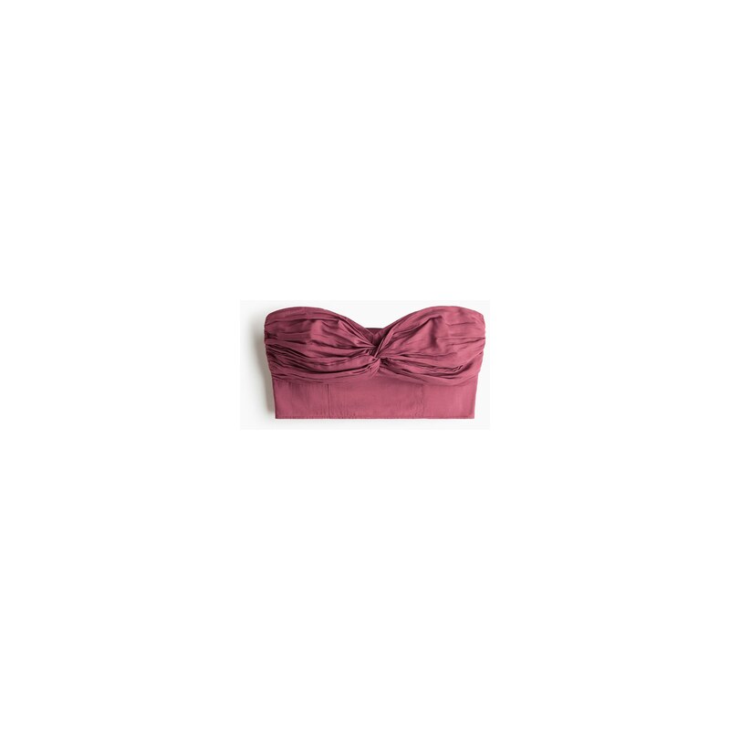 H&M - Top bustier z viskózové směsi - Tmavě Růžová