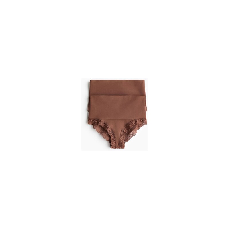 H&M - Kalhotky Medium Shape 2 kusy - Hnědá