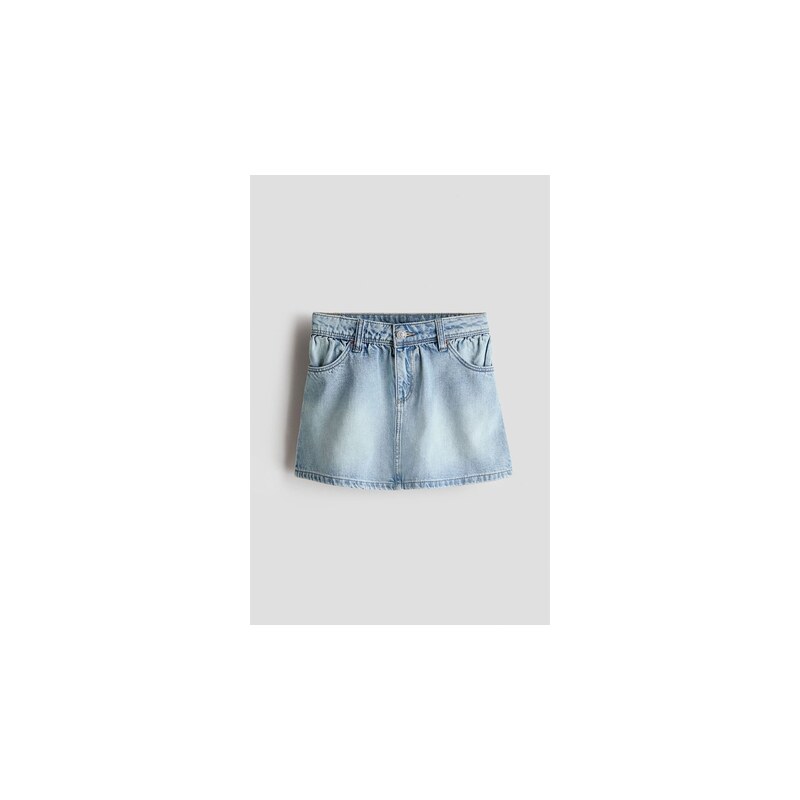 H&M - Džínová sukně z bavlny - Světlý Denim Blue