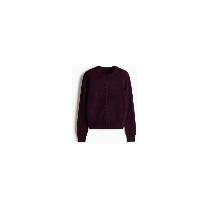 H&M - Propínací svetr z úpletus texturou - Vínová