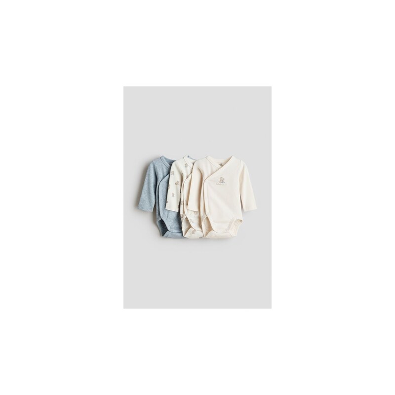 H&M - Zavinovací body 3 kusy - Bleděmodrá/Medvídci