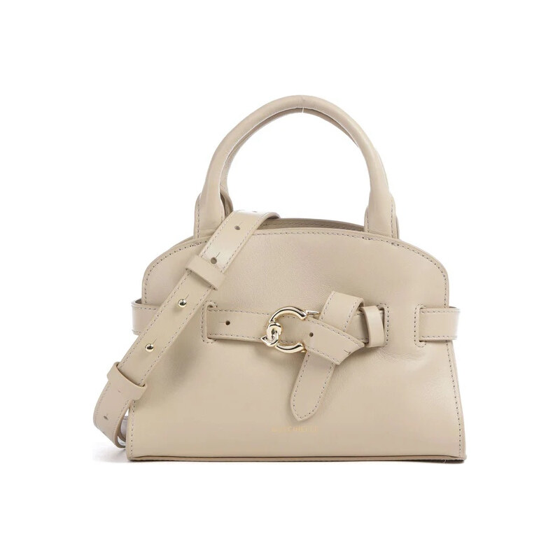 Coccinelle Sabi malá kožená crossbody kabelka béžová