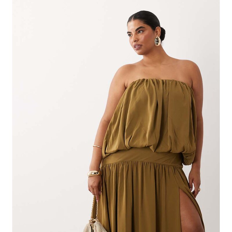 ASOS Curve ASOS DESIGN Curve bubble bandeau full skirt maxi