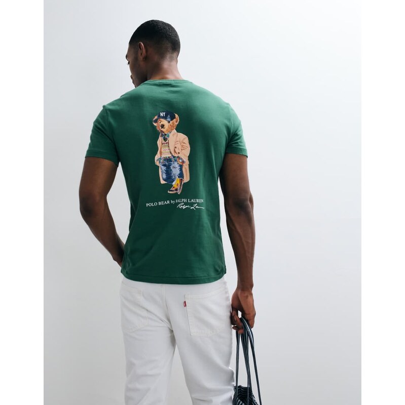 Polo Ralph Lauren bear print custom slim fit knit t-shirt in