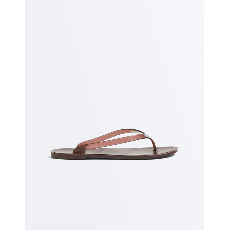 OYSHO Translucent effect beachwear flip flops in brown