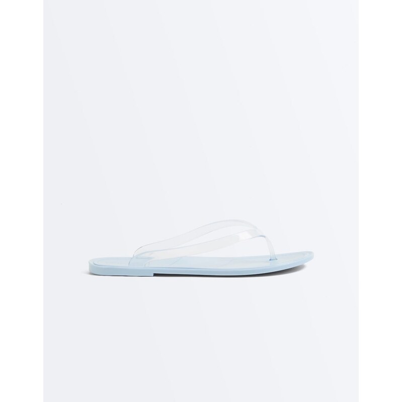 OYSHO Translucent effect beachwear flip flops in blue