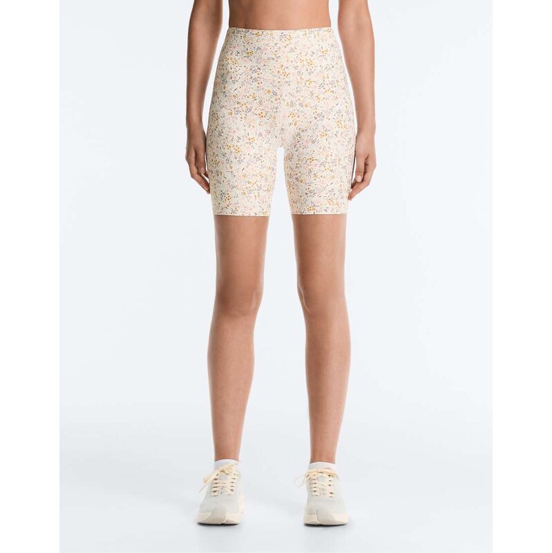 OYSHO Comfortlux 20cm high-waisted floral short leggings in pale