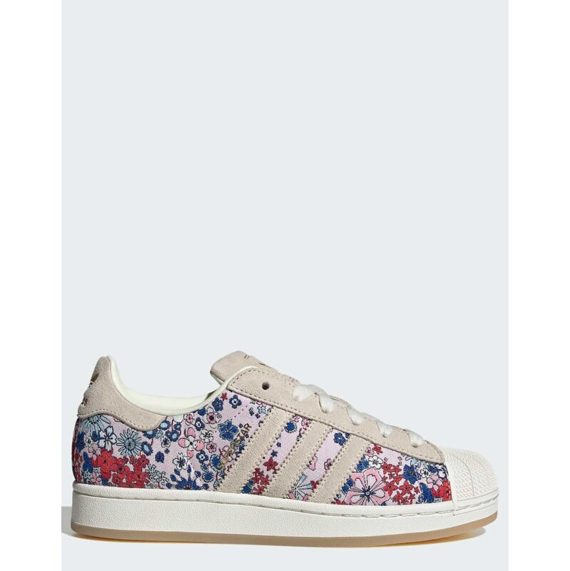 adidas Originals Superstar trainers in floral print with gum