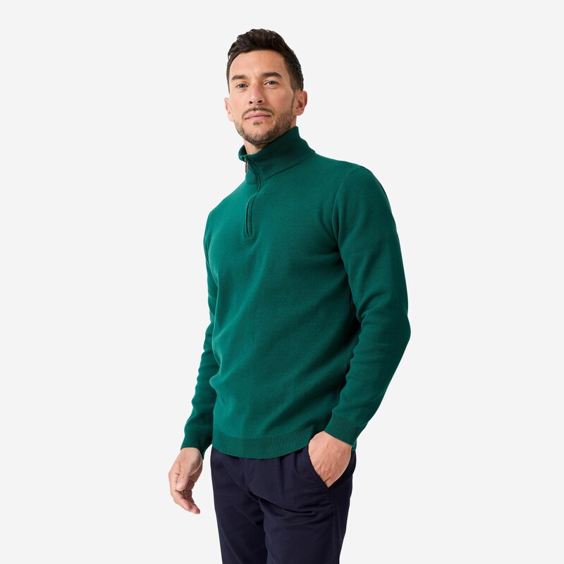 INESIS Pánský golfový svetr s vysokým límcem na zip MW500