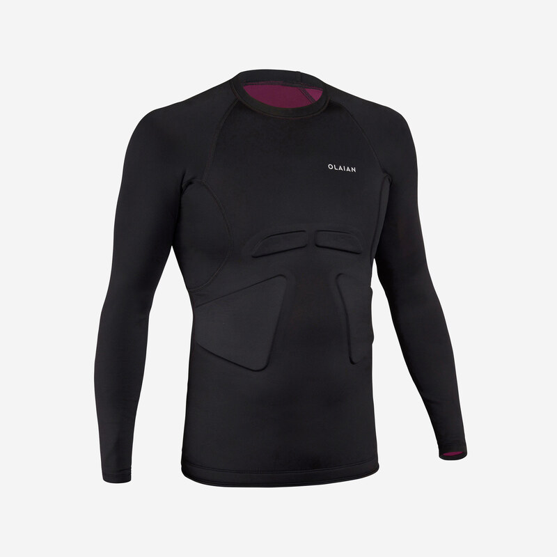 DECATHLON Pánské tričko s UV ochranou na surf černo-vínové