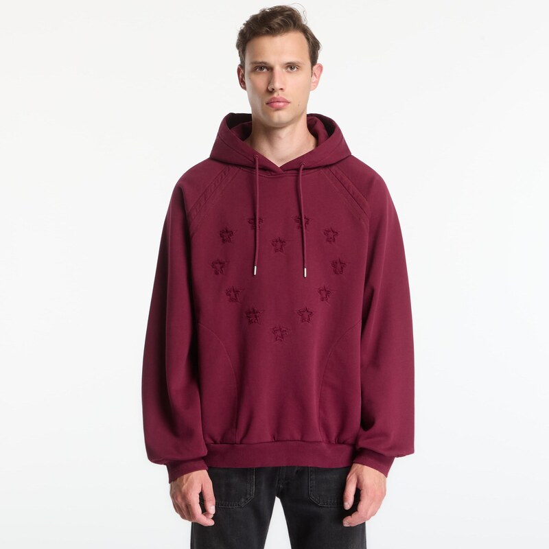 Mikina Études Studio Structure B Heart Hoodie Wine M