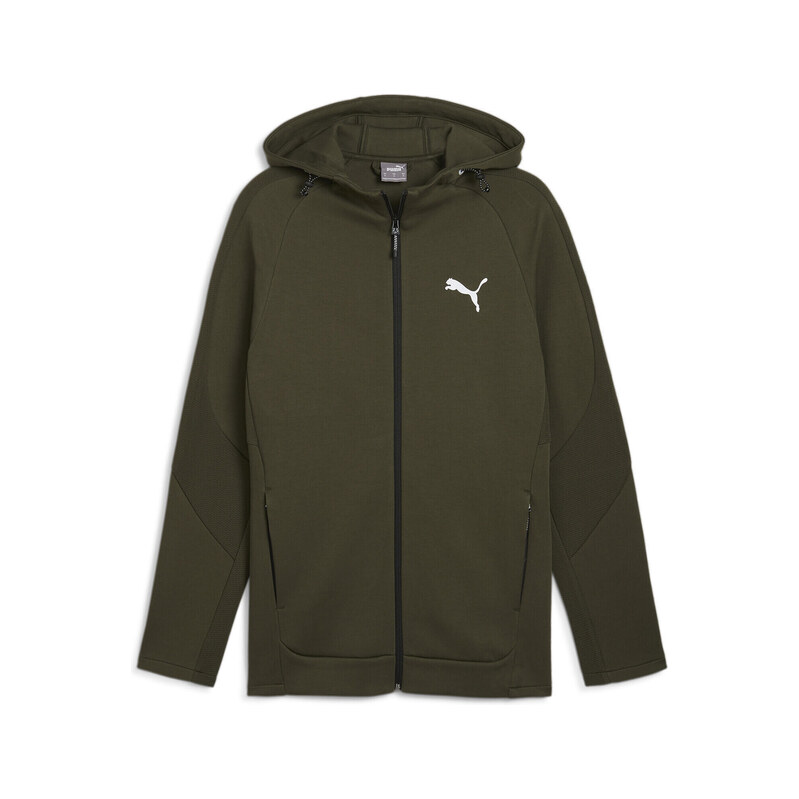PUMA Pánská mikina s kapucí EVOTRIPE na zip PUMA Dark Olive