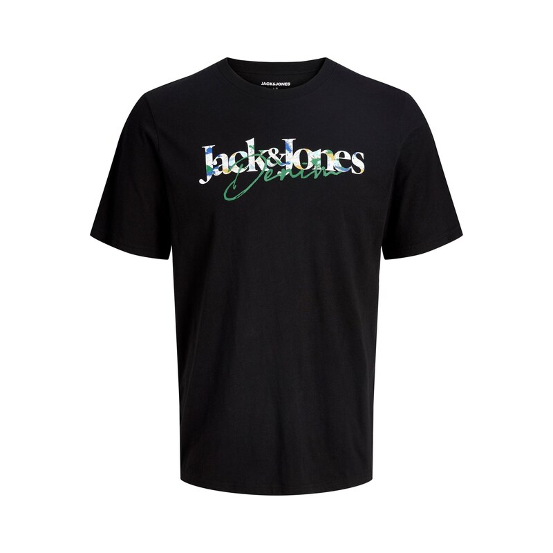 JACK & JONES Tričko JJTom zelená / černá / bílá