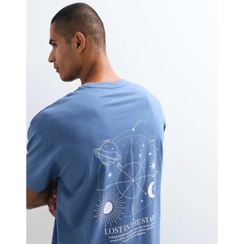 Threadbare lost in the stars back printed relaxed fit t-shirt in