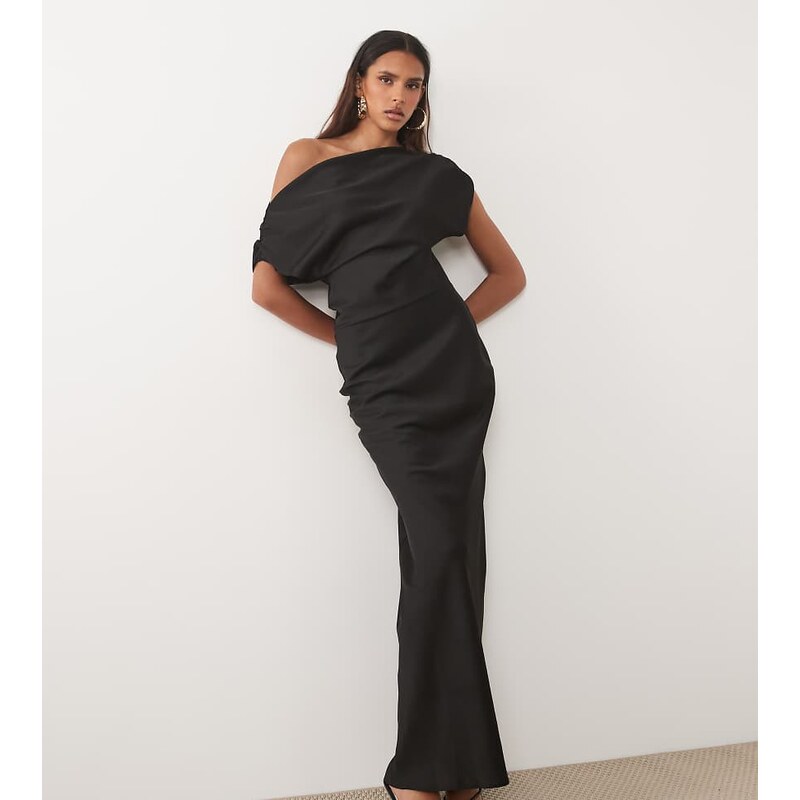 ASOS Tall ASOS DESIGN Tall one shoulder asymmetric satin maxi