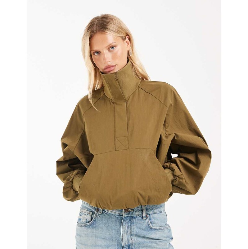 ASOS DESIGN techy funnel neck drawstring hem sports jacket in