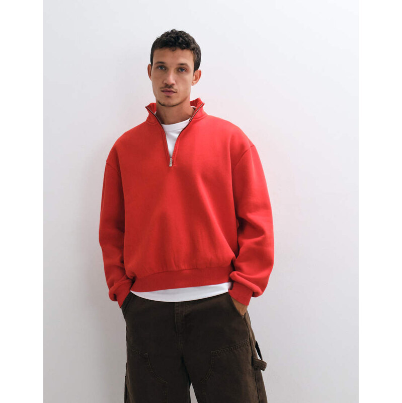 ASOS DESIGN ASOS DDESIGN relaxed half zip sweatshirt with acid